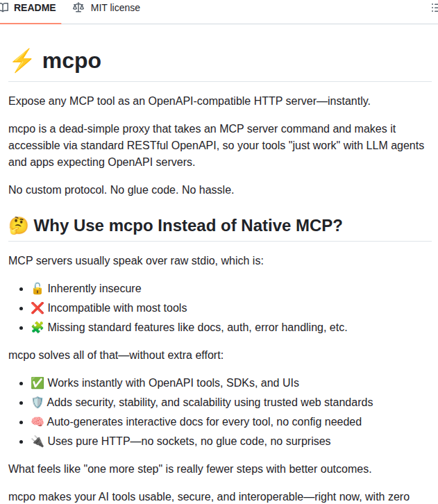 Open Webui Mcpo screenshot