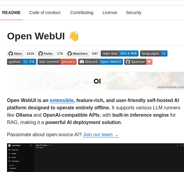Open Webui Open Webui screenshot