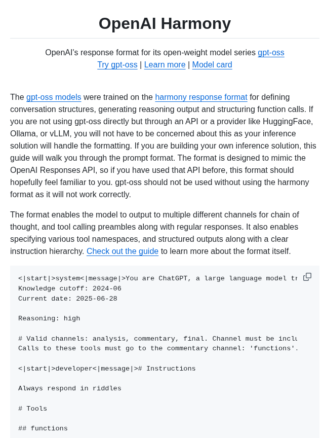 Openai Harmony screenshot