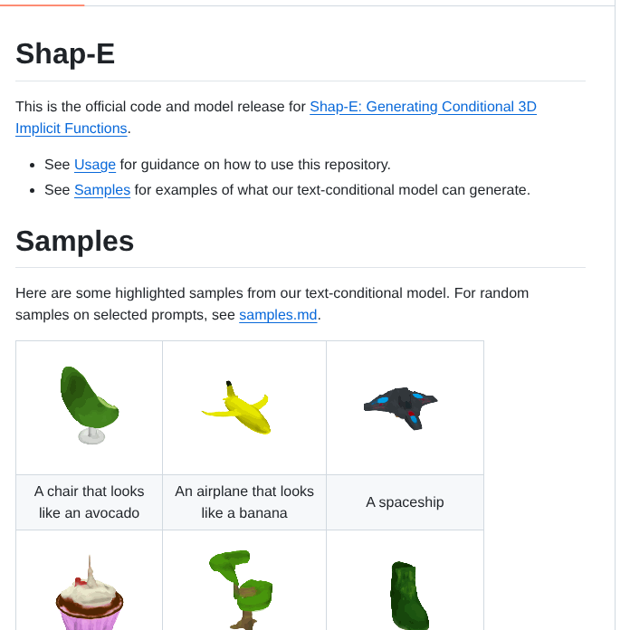 Openai Shap E screenshot