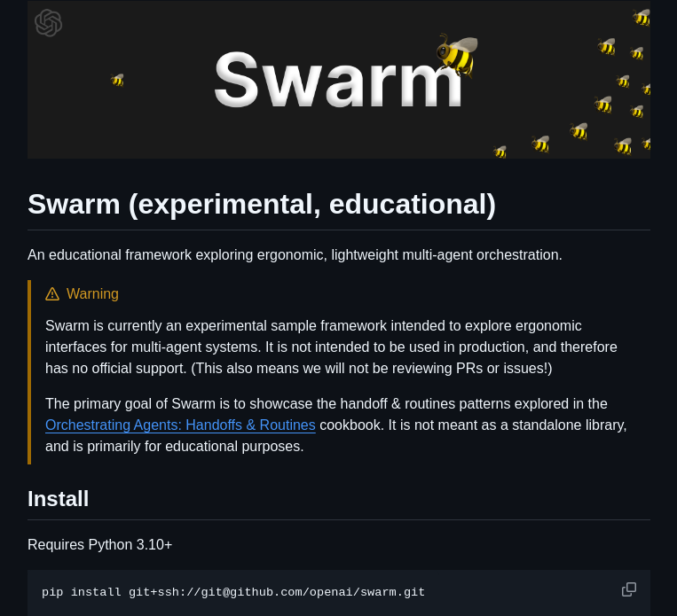 Openai Swarm screenshot