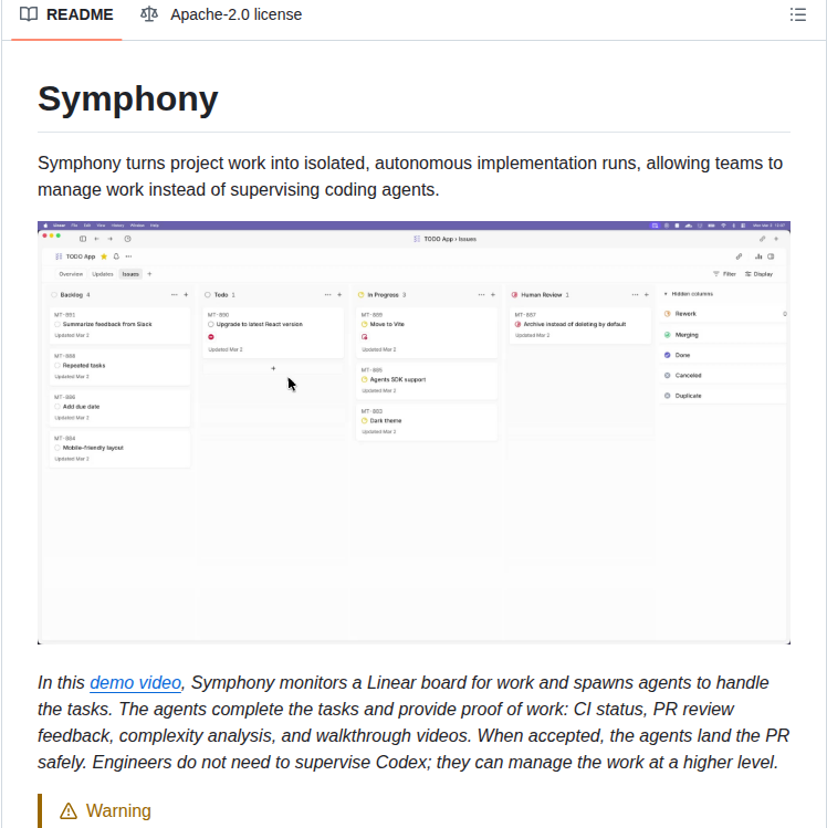 Openai Symphony screenshot
