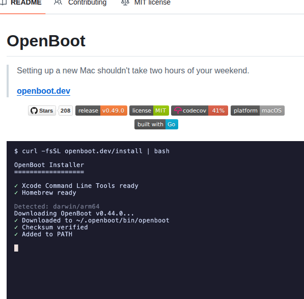 Openbootdotdev Openboot screenshot