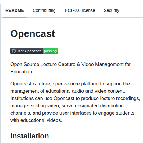 Opencast Opencast screenshot