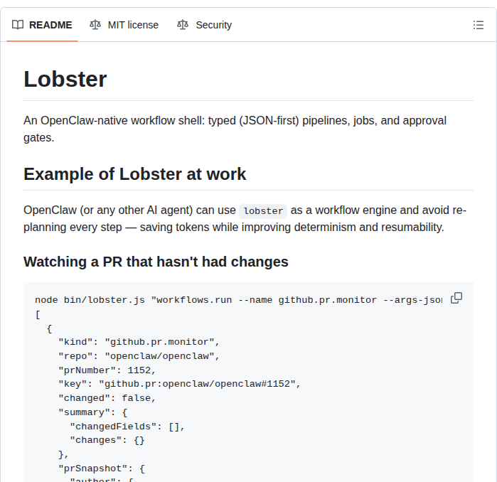 Openclaw Lobster screenshot