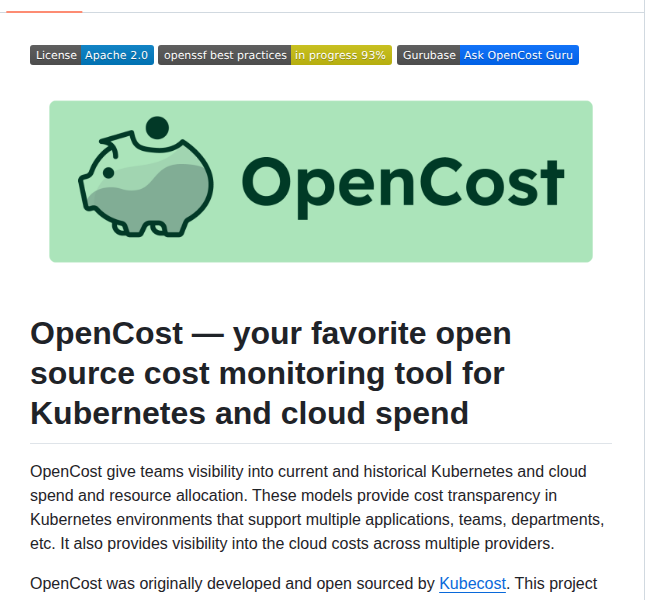 Opencost Opencost screenshot