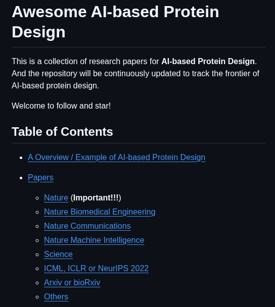 Opendilab Awesome Ai Based Protein Design screenshot