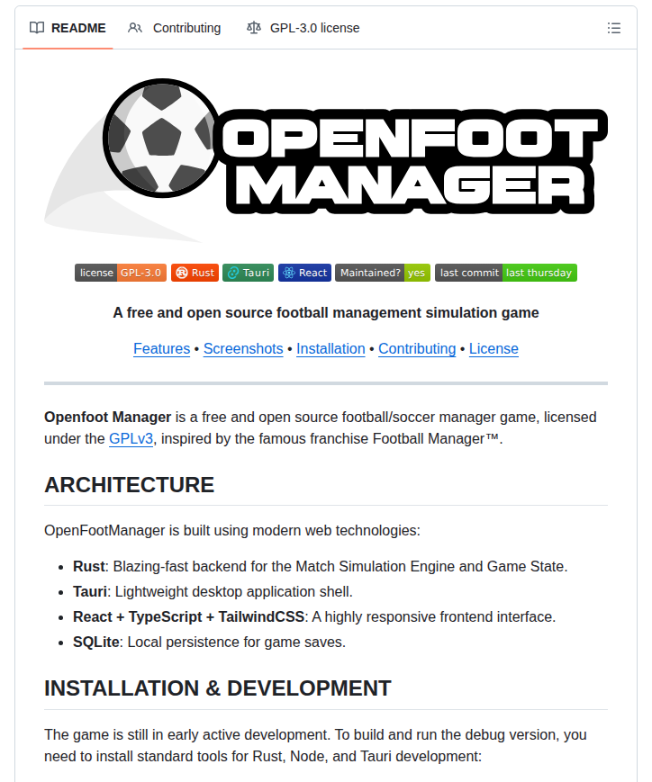 Openfootmanager Openfootmanager screenshot