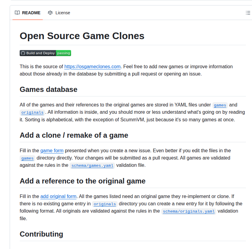 Opengaming Osgameclones screenshot