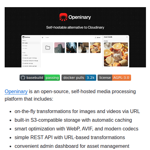 Openinary Openinary screenshot