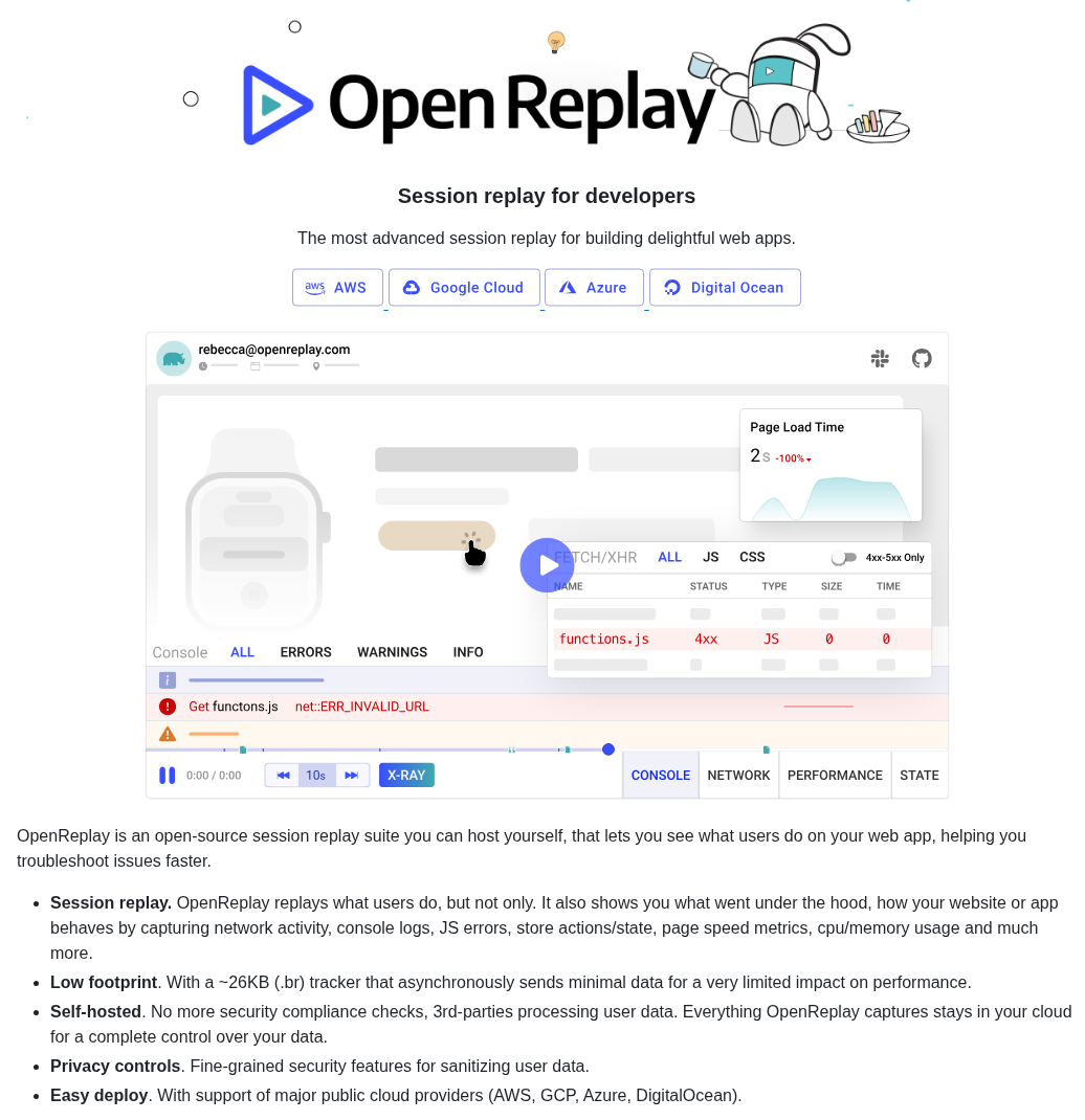 Openreplay Openreplay screenshot