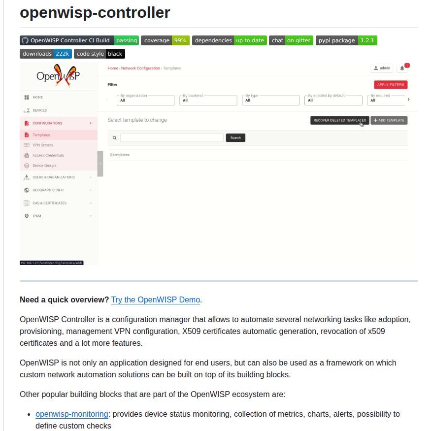 Openwisp Openwisp Controller screenshot