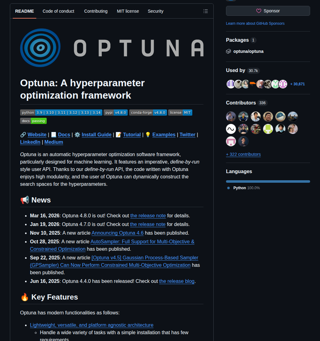Optuna Optuna screenshot