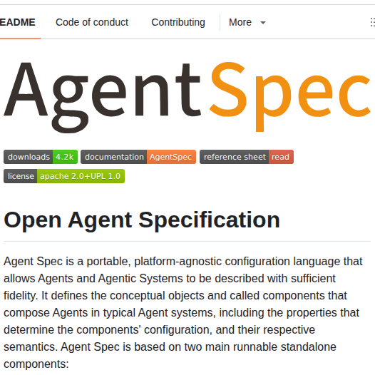 Oracle Agent Spec screenshot