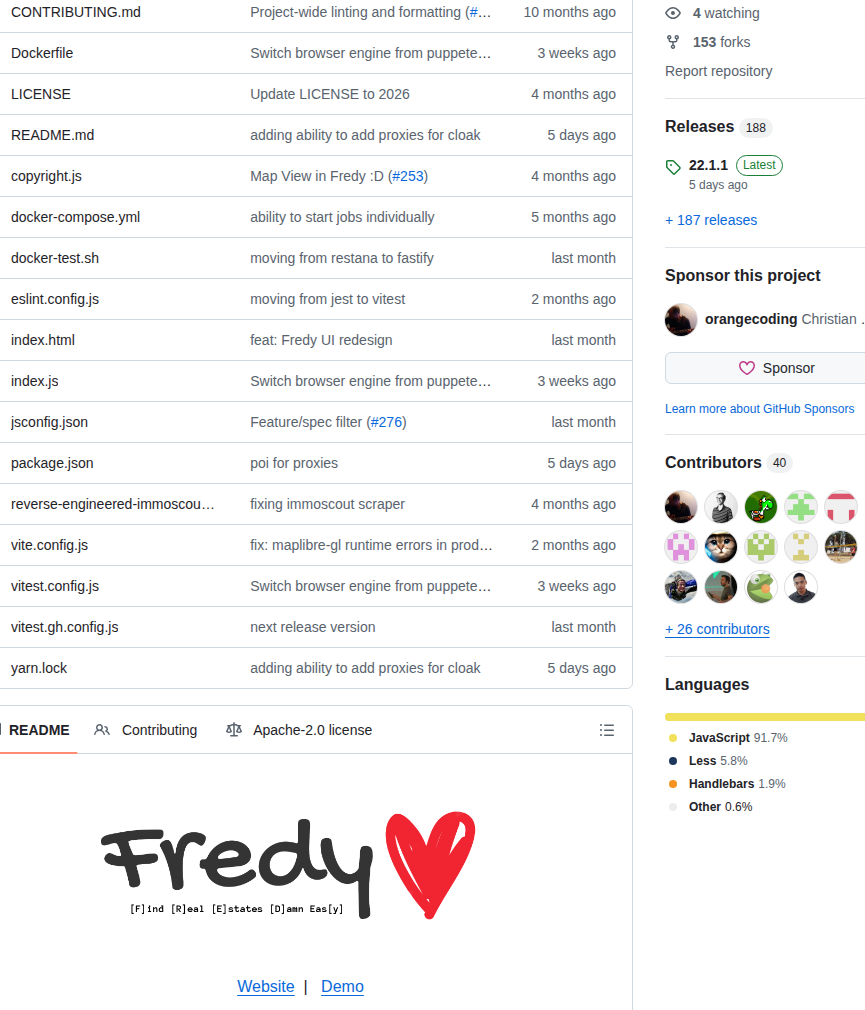 Orangecoding Fredy screenshot
