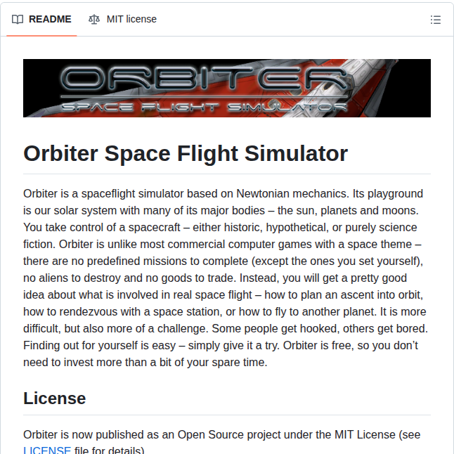 Orbitersim Orbiter screenshot