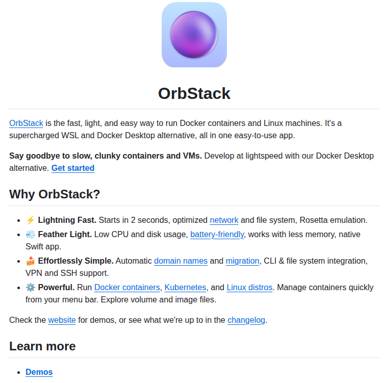 Orbstack Orbstack screenshot
