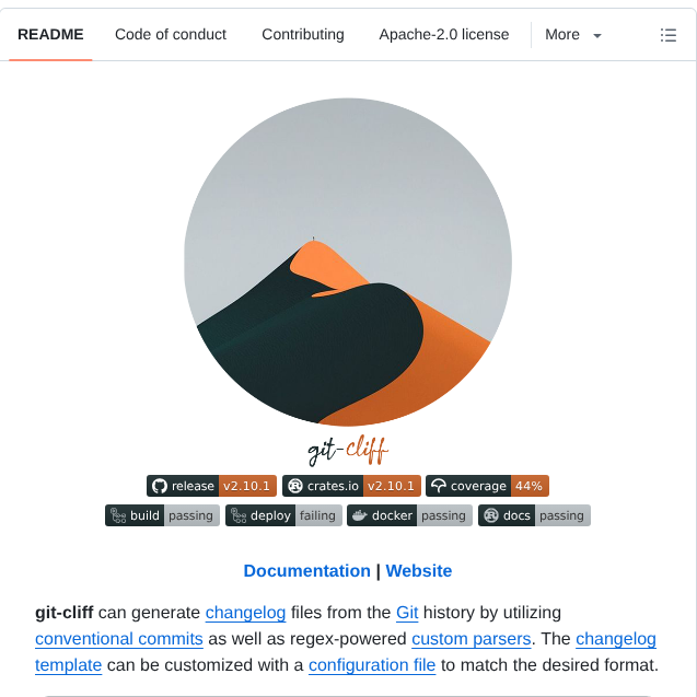 Orhun Git Cliff screenshot