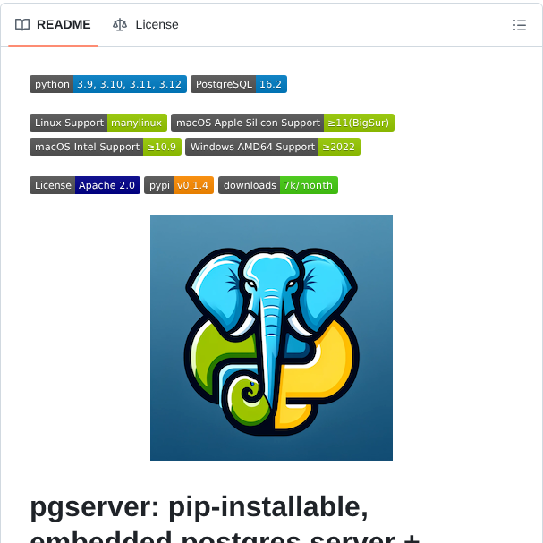 Orm011 Pgserver screenshot