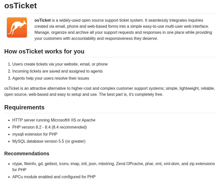 Osticket Osticket screenshot