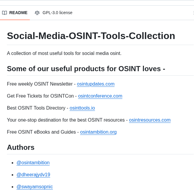 Osintambition Social Media Osint Tools Collection screenshot