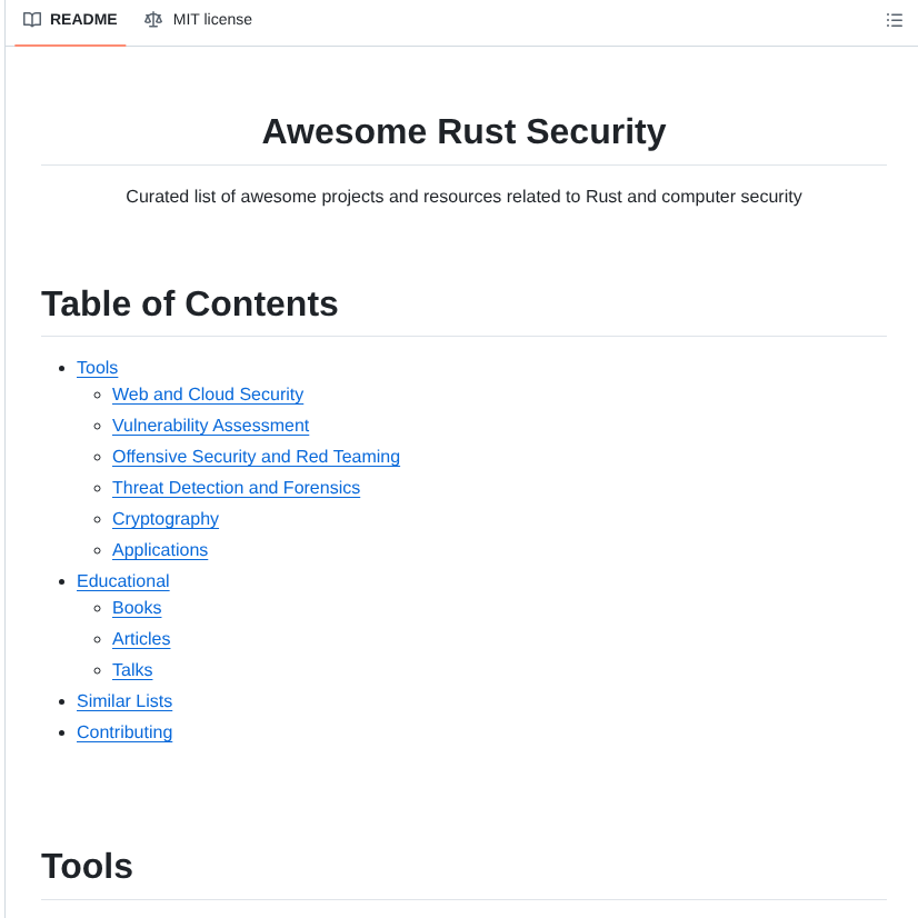 Osirislab Awesome Rust Security screenshot