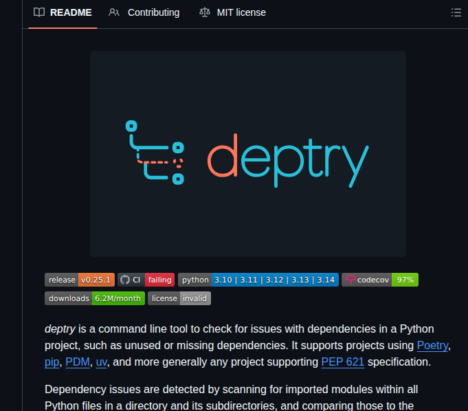 Osprey Oss Deptry screenshot