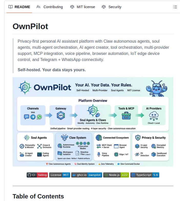 Ownpilot Ownpilot screenshot