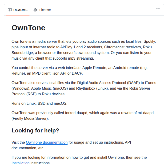 Owntone Owntone Server screenshot