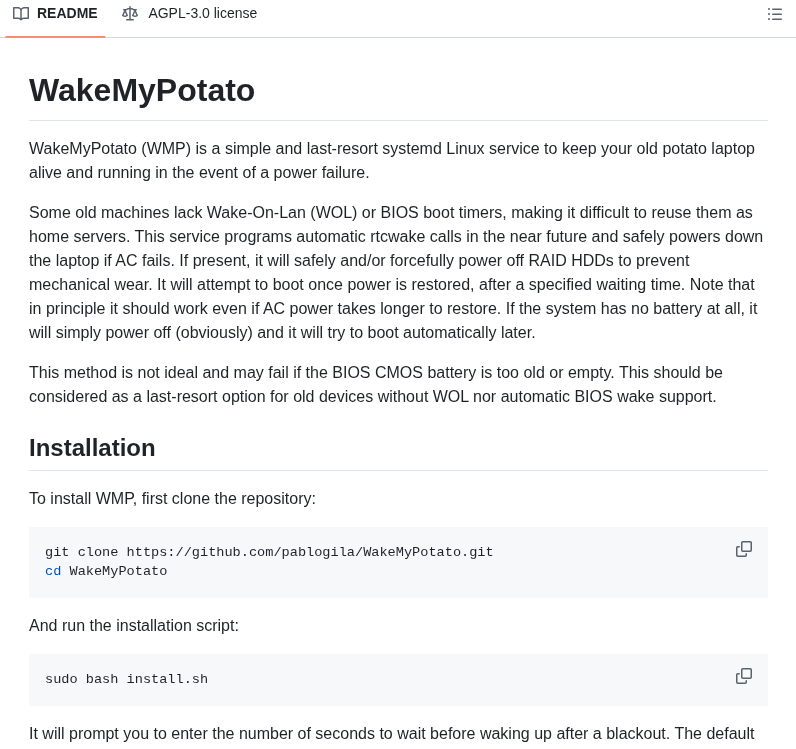 Pablogila Wakemypotato screenshot
