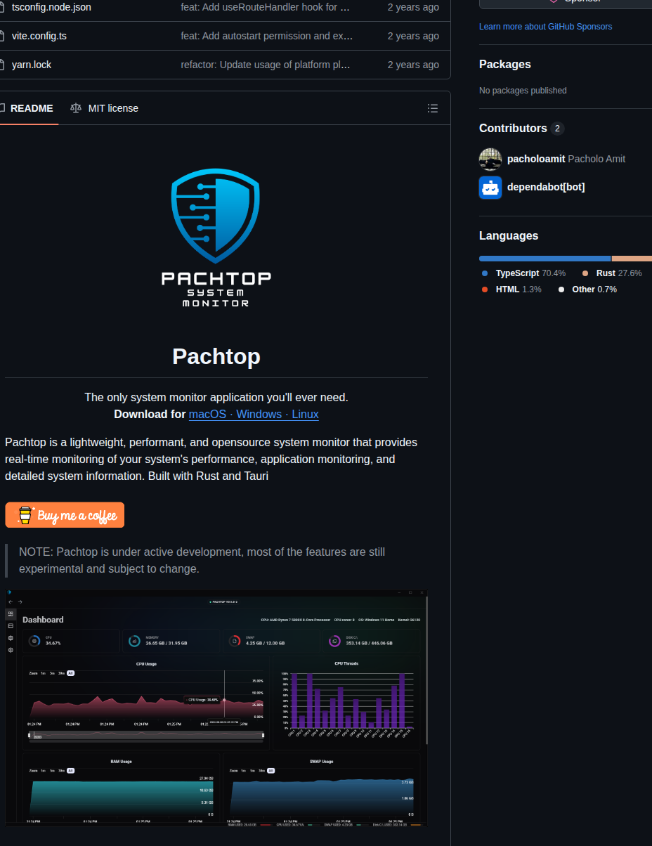 Pacholoamit Pachtop screenshot
