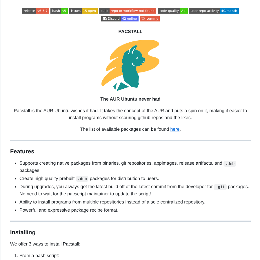 Pacstall Pacstall screenshot