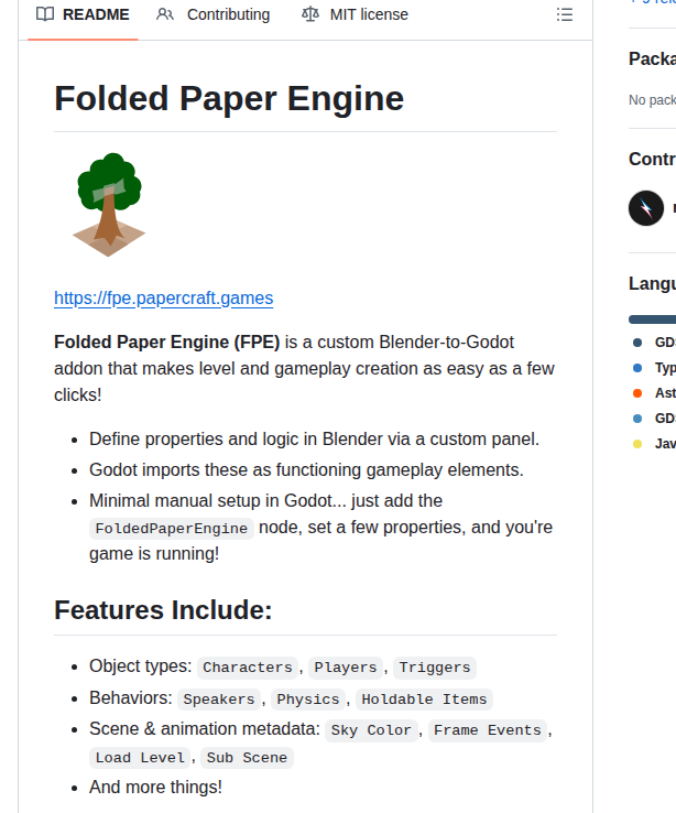 Papercraftgames Folded Paper Engine screenshot