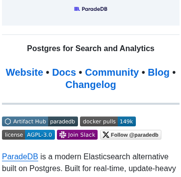 Paradedb Paradedb screenshot
