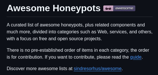 Paralax Awesome Honeypots screenshot