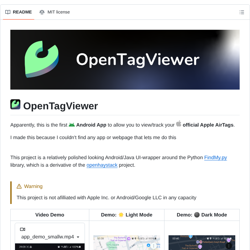 Parawanderer Opentagviewer screenshot
