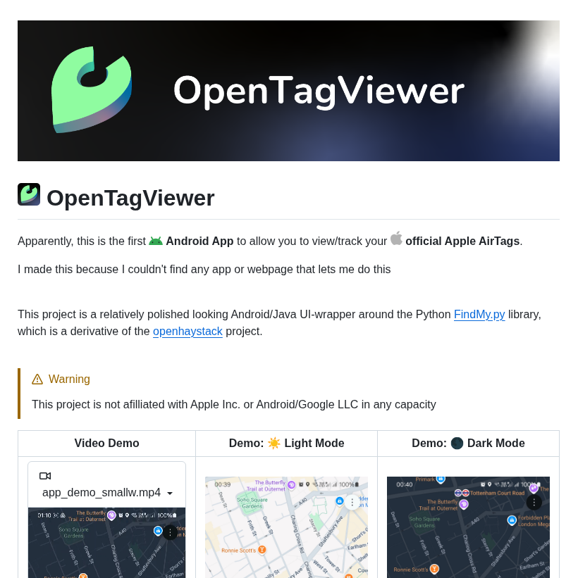 Parawanderer Opentagviewer screenshot