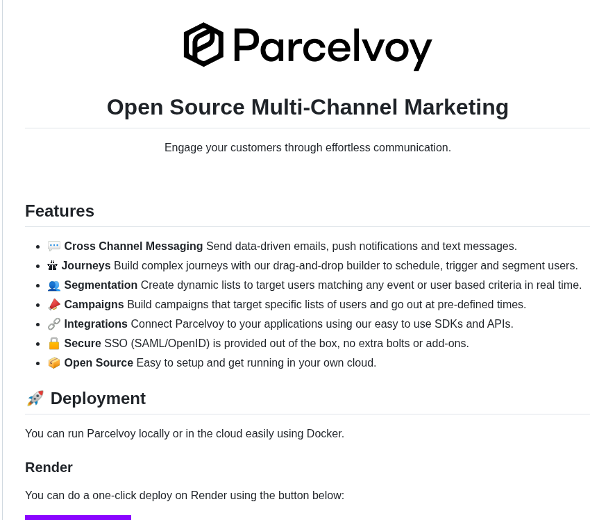 Parcelvoy Platform screenshot