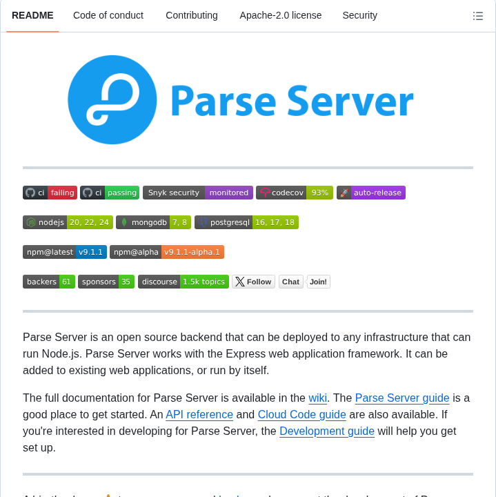 Parse Community Parse Server screenshot