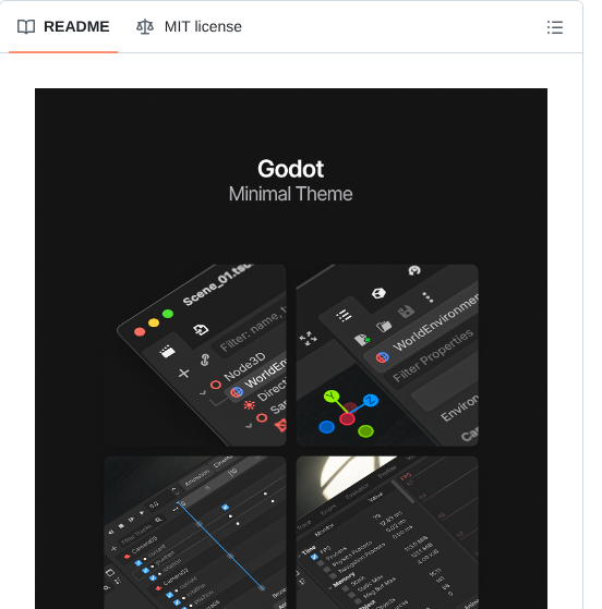 Passivestar Godot Minimal Theme screenshot