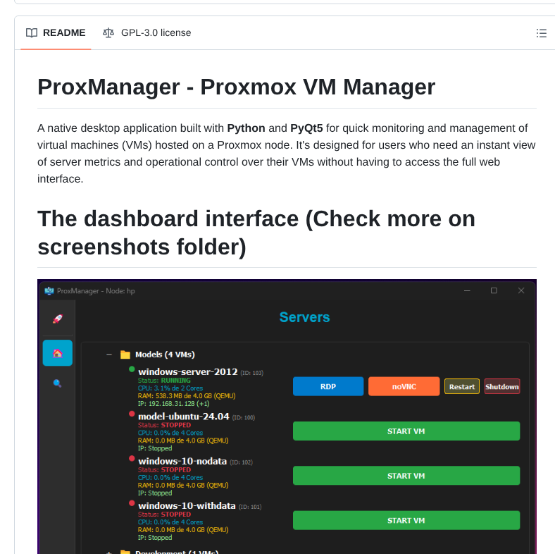 Pauloswear Proxmanager screenshot