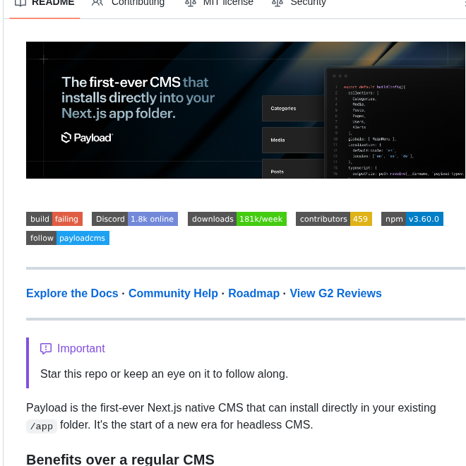 Payloadcms Payload screenshot