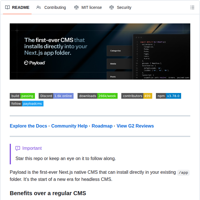 Payloadcms Payload screenshot