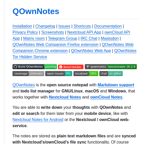 Pbek Qownnotes screenshot
