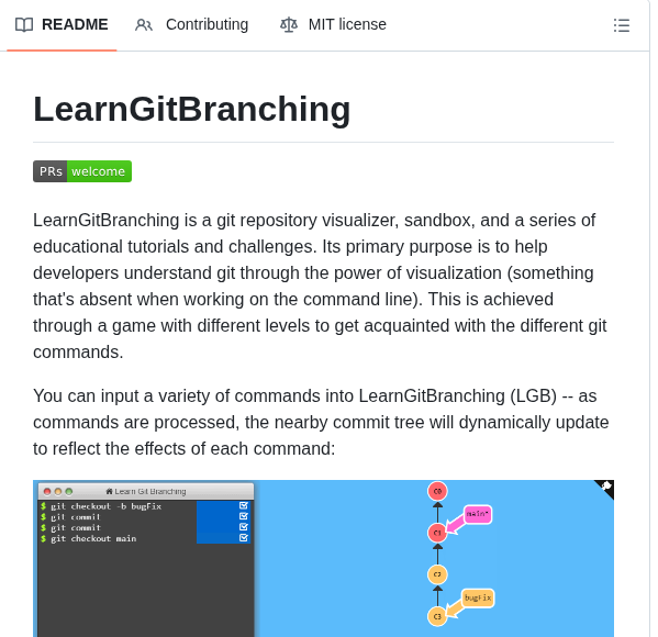 Pcottle Learngitbranching screenshot
