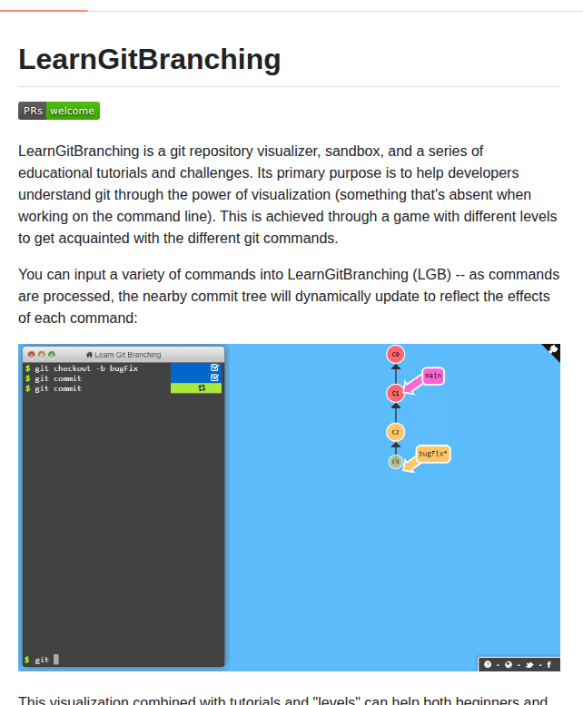 Pcottle Learngitbranching screenshot
