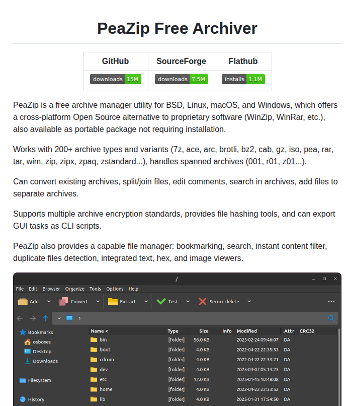 Peazip Peazip screenshot
