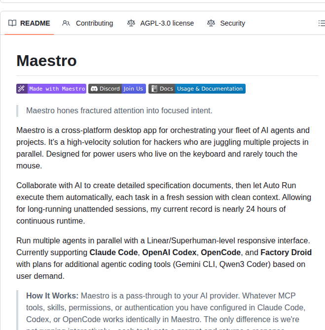 Pedramamini Maestro screenshot