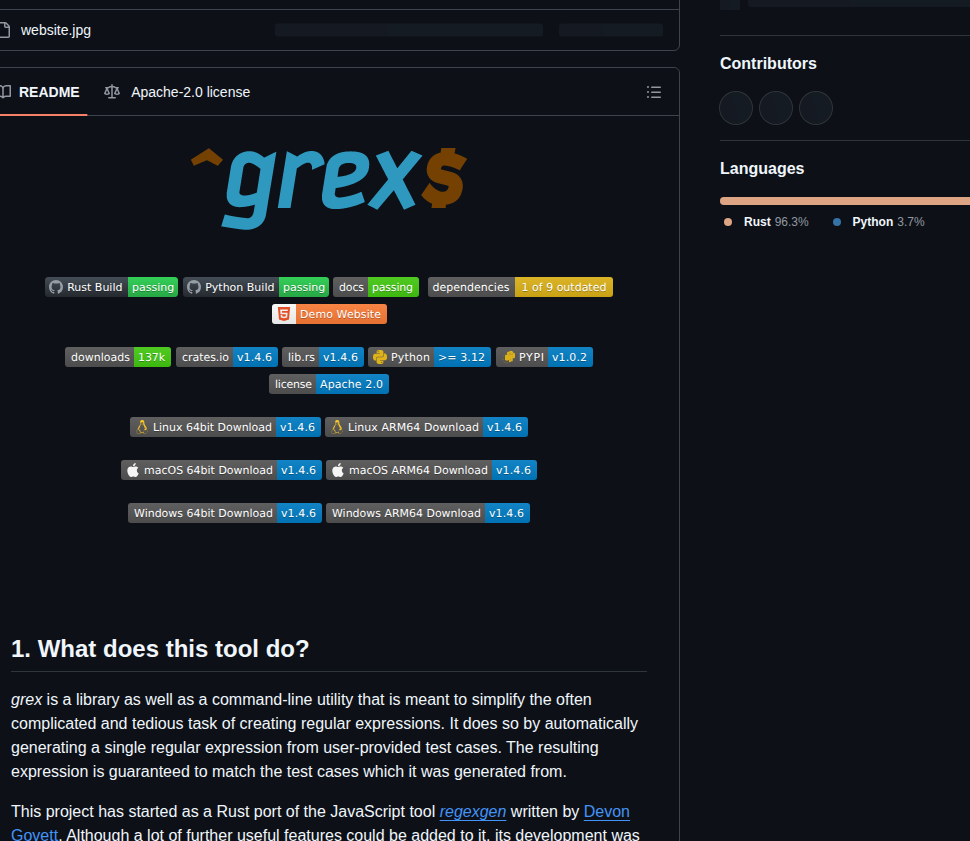 Pemistahl Grex screenshot