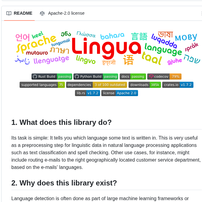 Pemistahl Lingua Rs screenshot